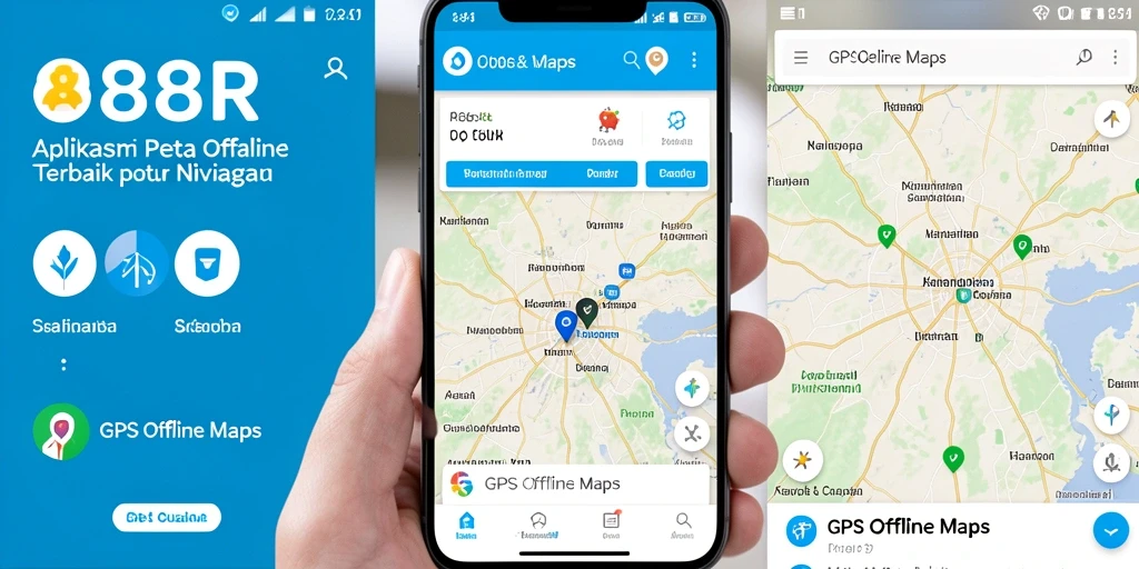 Antarmuka aplikasi GPS Offline Maps 888R yang intuitif dan informatif.