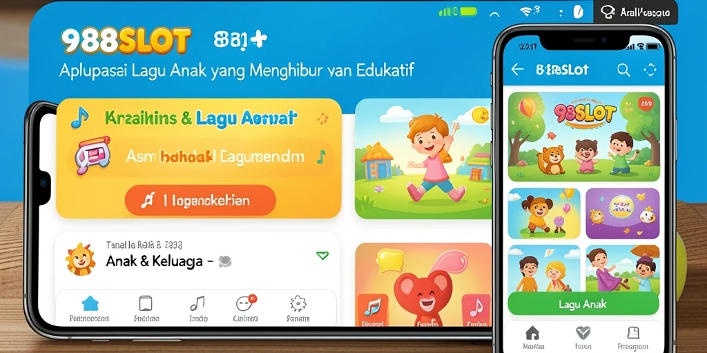 Antarmuka ramah anak dari aplikasi 988SLOT dengan berbagai lagu anak.