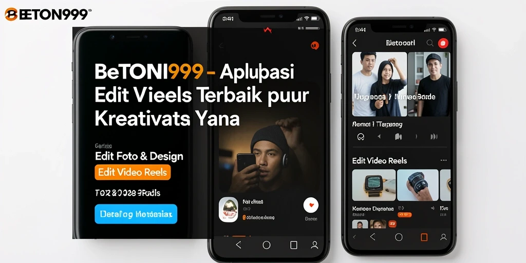 Tampilan antarmuka BETON999 yang intuitif untuk editing video Reels.