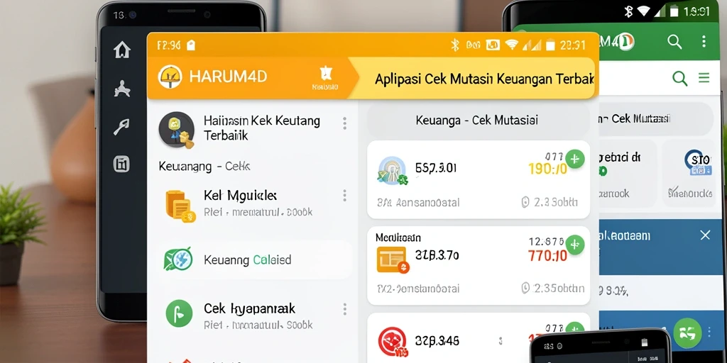 Antarmuka aplikasi HARUM4D untuk cek mutasi keuangan.