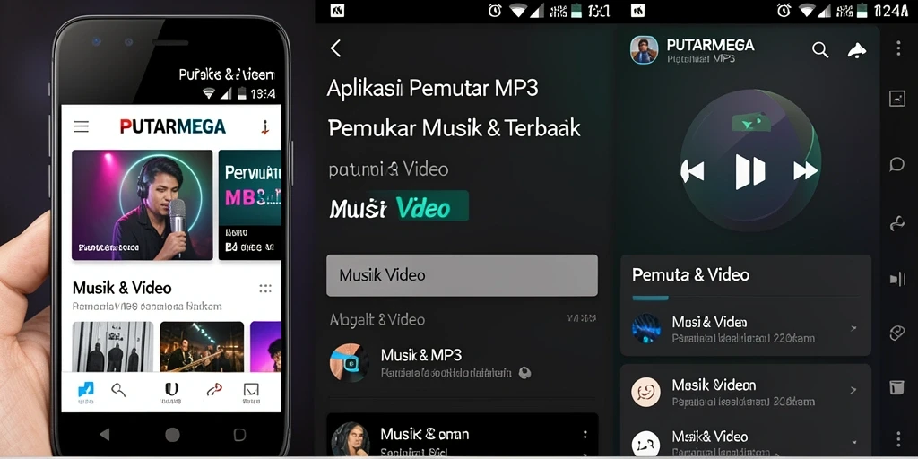 Tampilan antarmuka PUTARMEGA yang memudahkan navigasi pemutar MP3.
