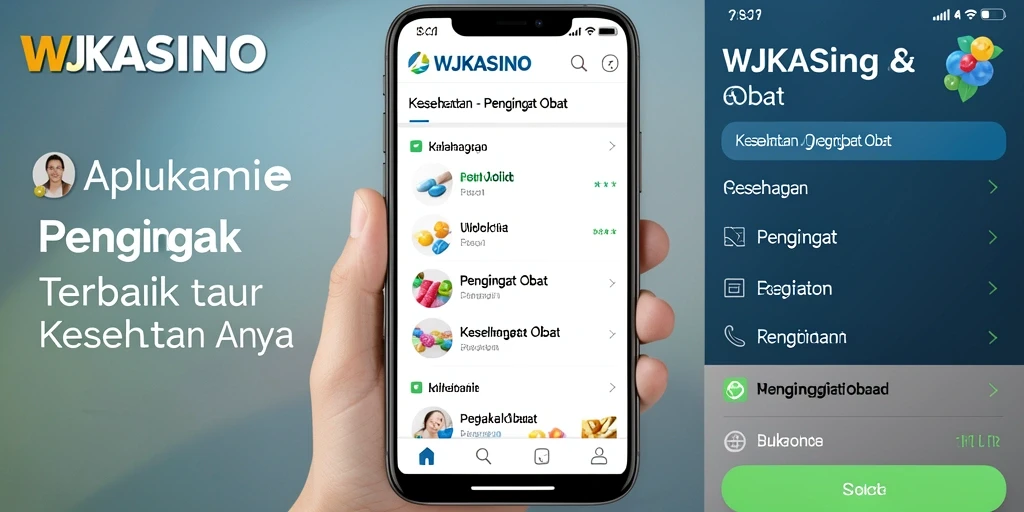 Tampilan antarmuka pengguna aplikasi pengingat obat WJKASINO.